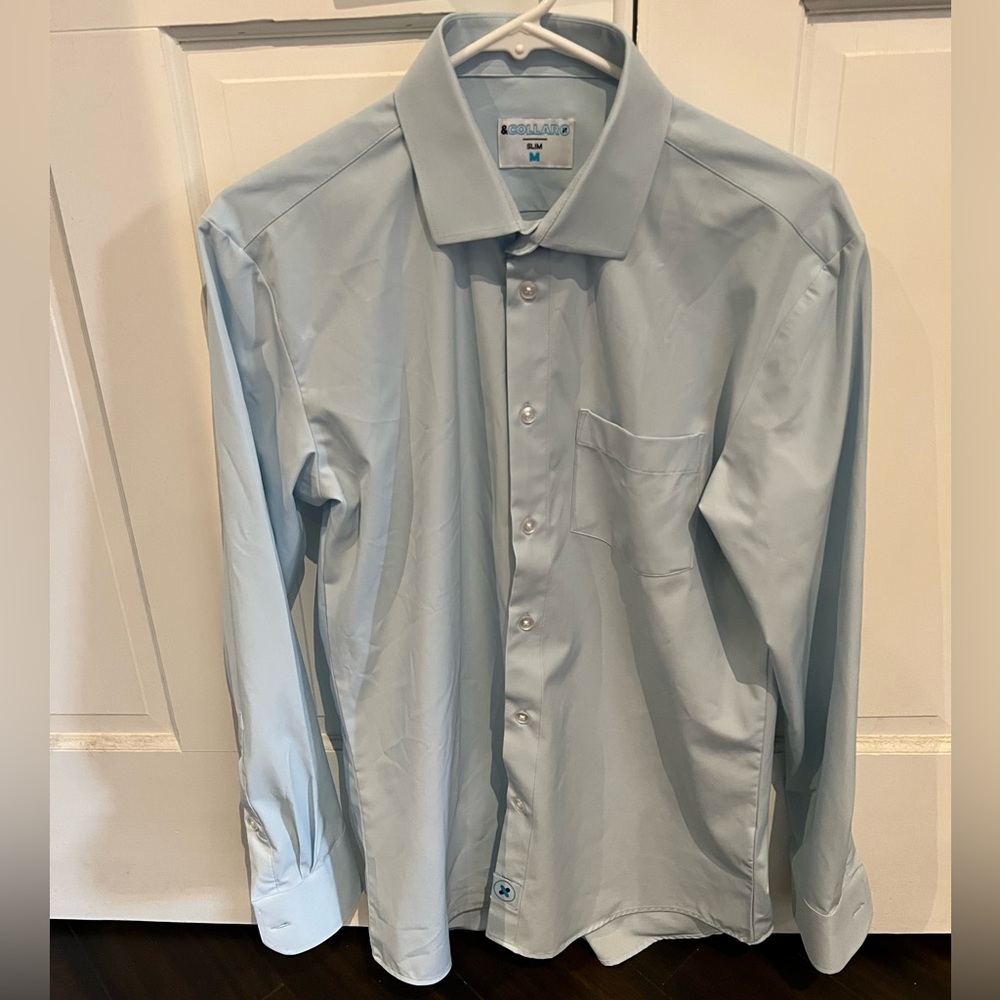 &Collar Water Repellent Dress Shirt Size Medium